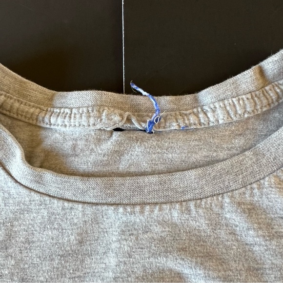 Adidas Large 14/16 Boys Gray Black Trefoil Logo Shirt Top Tee - Picture 3 of 4